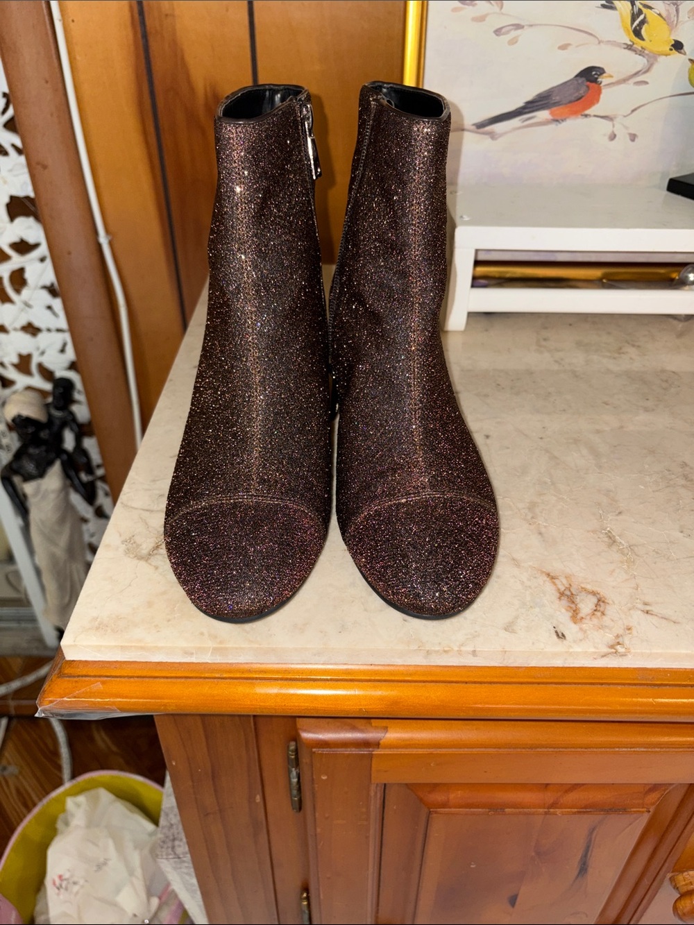 Women's Glitter Ankle Boots 8M